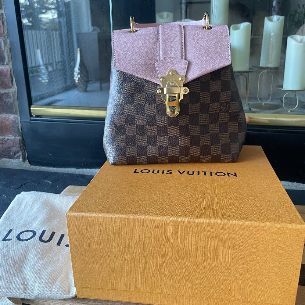 100% Authentic Louis Vuitton  Damier Ebene Clapton Backpack Magnolia